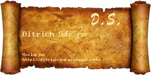 Ditrich Sára névjegykártya